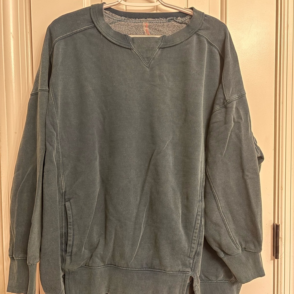 Free People Movement Women’s Intercept Green Crewneck Sweatshirt